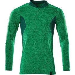 Mascot Accelerate Long Sleeved Polo Shirt - Grass Green/Flecked/Green