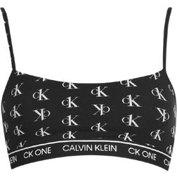 Calvin Klein CK One Unlined Bralette - Black CK Print