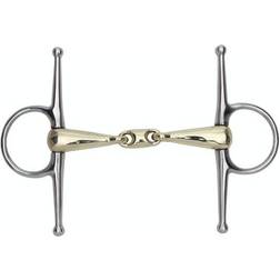 Shires Brass Alloy Full Cheek Snaffle with Lozenge