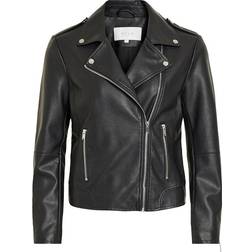 Vila Cara Faux Leather Jacket - Black