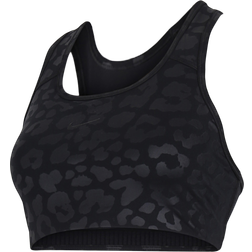 Nike Pro Dri-Fit Swoosh Medium-Support Leopard Sports Bra Women - Black/Clear