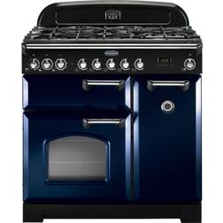 Rangemaster CDL90DFFRB/C Classic Deluxe 90cm Dual Fuel Blue, White, Green