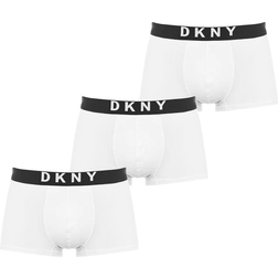 DKNY Cotton Modal Boxer Trunks 3-pack - White