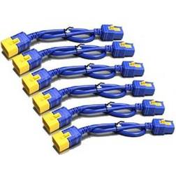 Schneider Electric Power cord kit (6 EA) Locking, C19 to C20, 1.8m, Blue