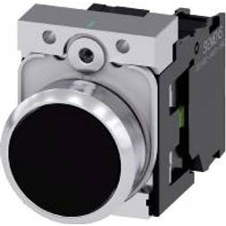 Siemens 3SU1150-0AB10-1BA0 Pushbutton Front ring (steel) Glossy, Planar Black 1 pc(s)
