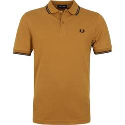 Fred Perry Twin Tipped Polo Shirt - Dark Caramel/Black/Black