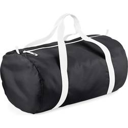 BagBase Packaway Barrel Bag - Black/White