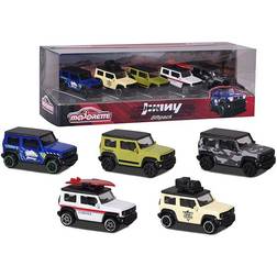 Majorette 212053177 Suzuki Jimny Gift Set – Set of 5 SUV Models Metal Toy Cars Off-Road for Girls and Boys from 3 Years, Multicoloured