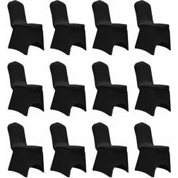 vidaXL Stretch 12-pack Loose Chair Cover Black
