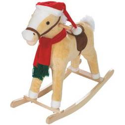 Roba Rocking Horse with Christmas Hat & Scarf, Padded, Saddle, Sound, 63 x 31 x 73 cm, from 24 Months