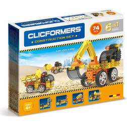 Magformers Clicformers Construction Set 6 in 1 Vehicles 74 PCS Construction and Building Toy Set Ages 4 Years Multi Colour