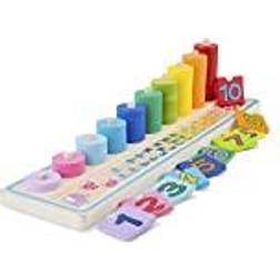 New Classic Toys 10510 Learn to Count-Educational Wooden Toys for 2 Year Old Boy and Girl Toddlers, Multi Color, Abacus