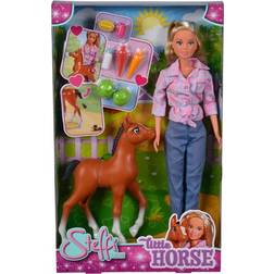 Steffi Simba Love Little Horse, doll with cute foal and fun function, includes accessories, 29 cm, suitable for children aged 3 and above
