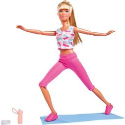 Simba Steffi Love Sport Doll in Sporty Clothing with Fully Moving Body 14 Joints with Sports Mat and Water Bottle 29 cm for Children from 3 Years