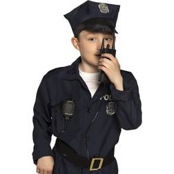 Vegaoo Boland 00486 Walkie Talkie Police One Size Black and White Plastic Radio for Policeman, Toy, Accessory for Carnival, Theme Party, Costume, Fancy Dress