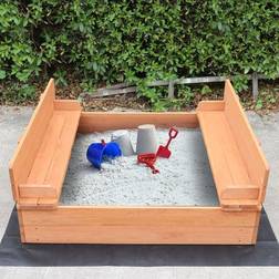 Liberty House Toys Kids Sandpit with Seating and Cover
