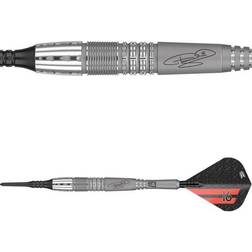 Sand & Surf Darts Phil Taylor Power 9-Five Gen 7 20G 95% Tungsten Soft Tip Darts Set, Grey, Black and Red