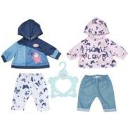 Baby Annabell Baby Annabell Designs & Hanger Baby Suits Set of 2 x 43cm-for Toddlers 3 Years & Up-Easy for Small Hands-Includes Jumper, Trousers & Hanger-Two Designs