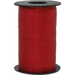 Curling Ribbon, W: 10 mm, glitter, red, 100 m/ 1 roll