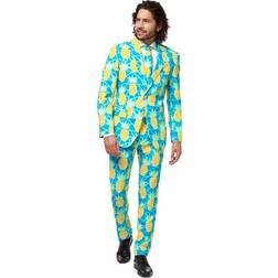 OppoSuits Men's Crazy Prom Suits Shineapple – Comes with Jacket, Pants and Tie in Funny Designs, 44