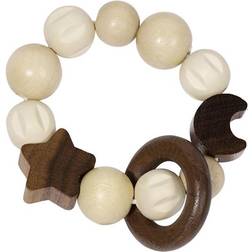 Heimess 734930 Wooden Elasticated Touch Ring Rattle (Moon and Stars)