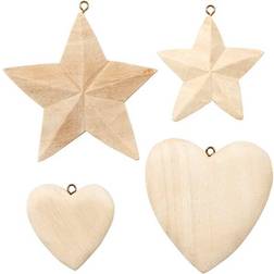Creotime Hearts & Stars, 4 pc/ 1 pack