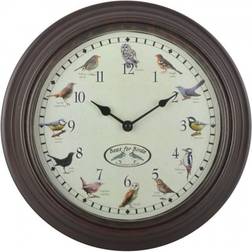 Esschert Design Clock with Birdsounds Wall Clock 30.1cm
