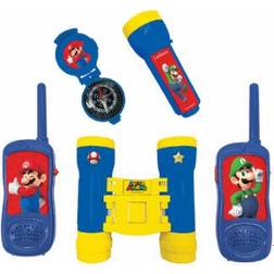 Lexibook RPTW12NI Brothers Nintendo Super Mario-Adventurer Set for Children, Walkie-Talkies, Binoculars, Compass, Torchlight, Blue/Yellow