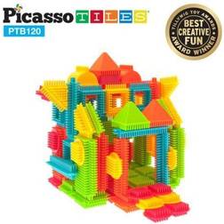 PicassoTiles Bristle Shape 3D Building Block: 120 Pcs