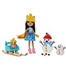Mattel Enchantimals Snowman Face-Off With Sharlotte Squirrel & Walnut Dolls