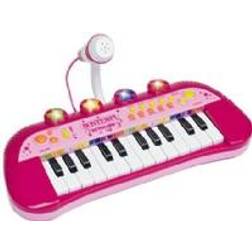 Bontempi Electric Keyboard with Microphone and Flashing Light Show Pink