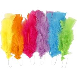 Creativ Company Feathers, L: 11-17 cm, assorted colours, 18 bundle/ 1 pack