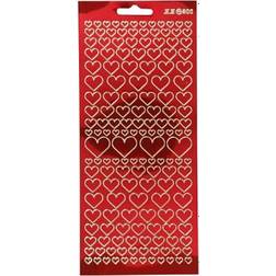 Creativ Company Stickers, hearts, 10x23 cm, transparent red, 1 sheet