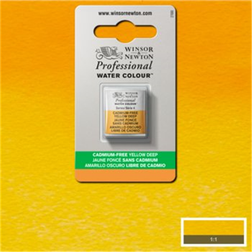 Winsor & Newton and 0101891 Proffesional Water Colour, Half Pan Size, Cadmium Free Yellow Deep, Pack of 3
