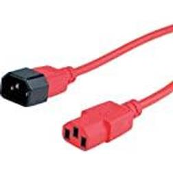 Roline power cable with IEC connector IEC320 C14 connector C 13 connector Red 1,8 m