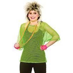 Wicked Costumes Adult Unisex Funky Festival Neon 80's Mesh Top (One Size, Green)