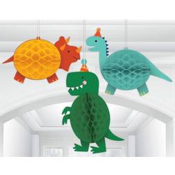 Amscan 292270 Dino-Mite Dinosaur Party Hanging Honeycomb Decorations 3 Pack