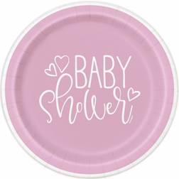 Unique Party Disposable Plates Heart Baby Shower 8-pack