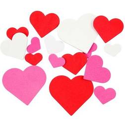 Creativ Company EVA Foam Hearts, size 20-50 mm, thickness 2 mm, assorted colours, 200 asstd. 1 pack