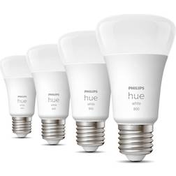 Philips Hue White LED Lamps 9W E27 800lm 4-pack