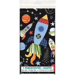 Unique Party 73263 Outer Space Plastic Table Cover 1 Pc, Grey, 54" x 84"