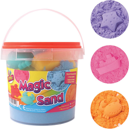 Sand Magic Play 1kg Play Tub Set Sand 6 Moulds Squeeze Sand