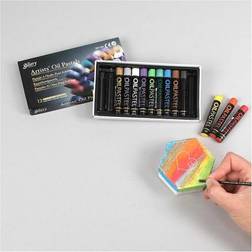 Creativ Company Gallery Oil Pastel, L: 7 cm, thickness 11 mm, metallic colours, 12 pc/ 1 pack