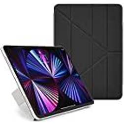 Pipetto iPad Pro 11 (2018/2020/2021) Origami Folio Slim Lightweight 5-in-1 Magnetic Stand Apple Pencil 2 Charging 99.9% Anti-Bacterial iPad Case Black