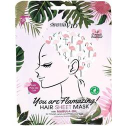 Derma V10 Flamingo Print Hair Mask with Marula Oil