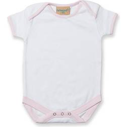 Larkwood Baby's Contrast Short Sleeved Bodysuit - White/Pale Pink
