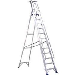 VFM Aluminium 10 Steps Ladder With Platform 377860