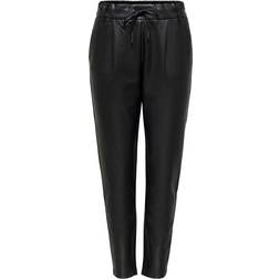 Only Poptrash Coated Trousers - Black