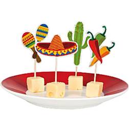 Boland Pack of 12 Cocktail Sticks 9cm Fiesta Mexican Party 4 Designs