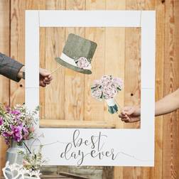 Ginger Ray Best Day Ever Giant Wedding Polaroid Photo Frame or Backdrop-Rustic, Grey